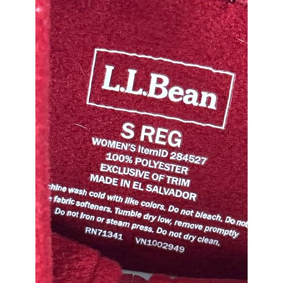 L.L. Bean Women’s Small Red Polartec Fleece Zip Vest Outdoor Fall Winter New - Picture 3 of 4